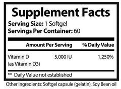 Vitamin D3 5000 IU Ultra Strength softgels